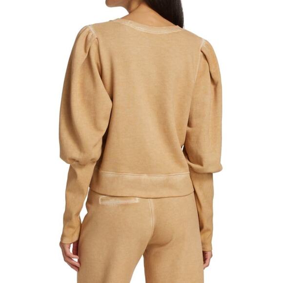 VERONICA BEARD Analeigh Sweatshirt Sand Long Puff Sleeve Pullover Women's XS - Picture 4 of 16